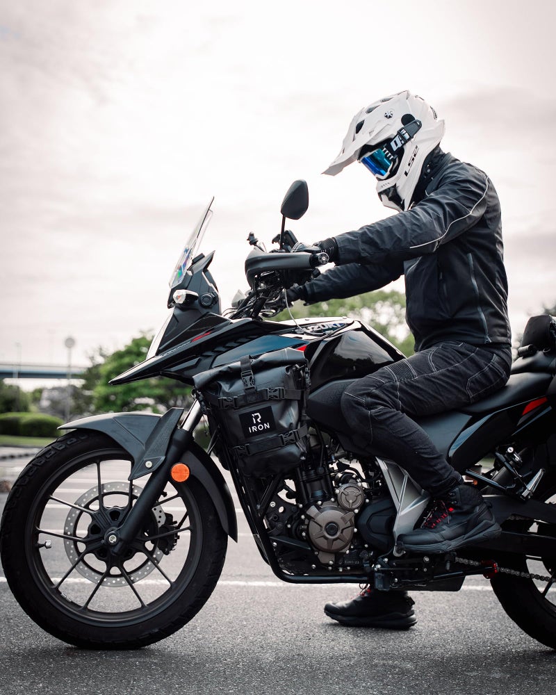 RIDEIRON حقيبة بار crash للدراجات النارية RIDEIRON مقاومة للماء 5L*2 قطع حقيبة جانبية مع حزام كتف حقيبة ذيل أمتعة أدوات جافة PVC سفر مشي - Image 2