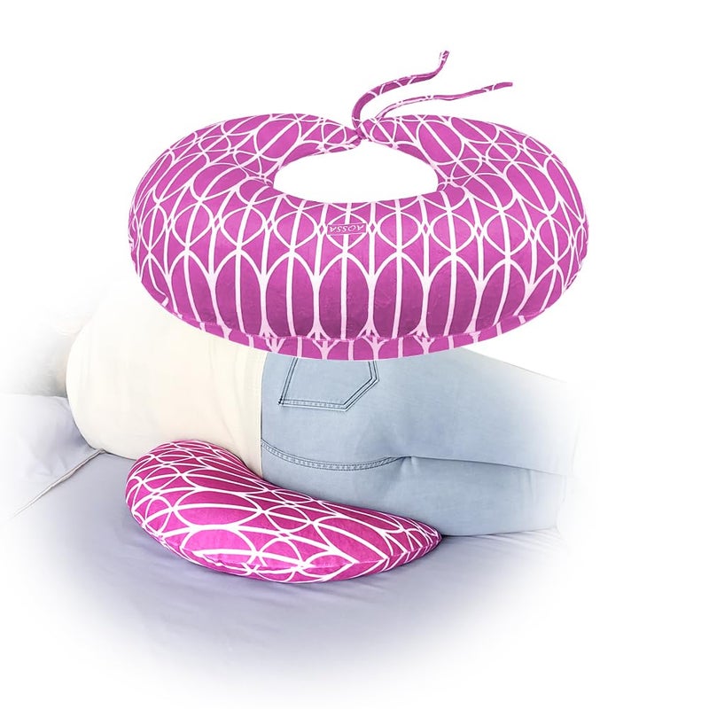 وسادة نوم AOSSA BBL بعد الجراحة وسادة دعم المؤخرة للجلوس لرفع المؤخرة البرازيلية وسادة كرسي BBL سرير مستلزمات ما بعد الجراحة استعادة رغوة دونات وسادة رفع مقعد وردي