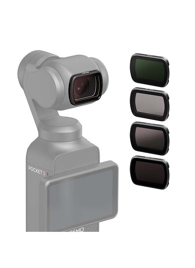 aMagisn aMagisn Premium Filters and Protective Lens for DJI Osmo Pocket 3 - Essential Accessories for Action Cameras (ND16/64/256 + CPL)  - Image 1