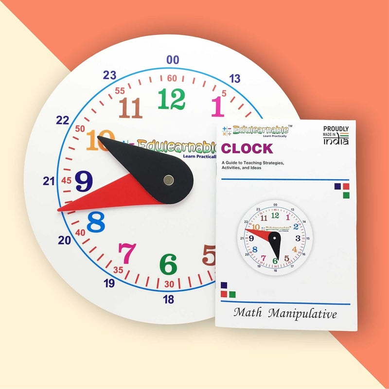 Edulearnable Store Toy Clock for Early Time Learning for Kids Gift for Little Boys Girls Educational Montessori Teach and Learn Dummy Ghadi Screen-Free Toys - Image 2