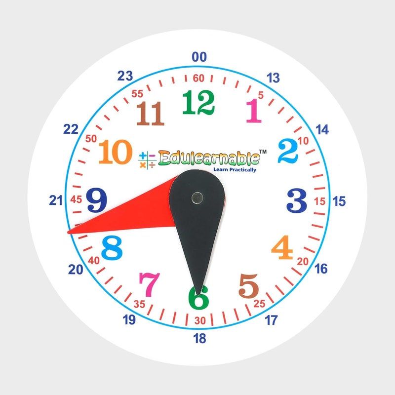 Edulearnable Store Toy Clock for Early Time Learning for Kids Gift for Little Boys Girls Educational Montessori Teach and Learn Dummy Ghadi Screen-Free Toys - Image 1