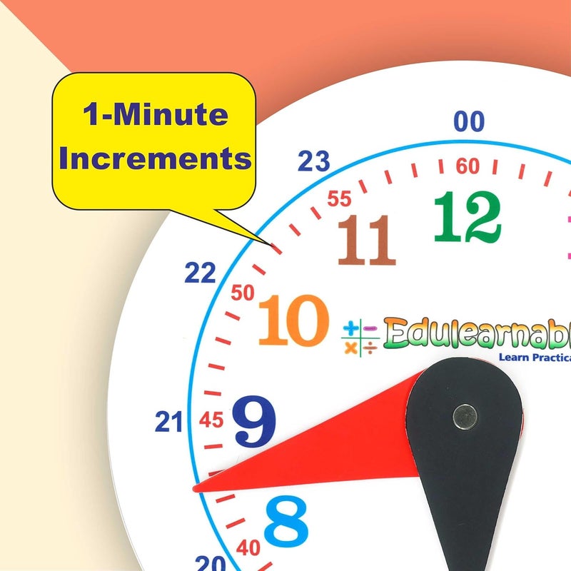 Edulearnable Store Toy Clock for Early Time Learning for Kids Gift for Little Boys Girls Educational Montessori Teach and Learn Dummy Ghadi Screen-Free Toys - Image 4