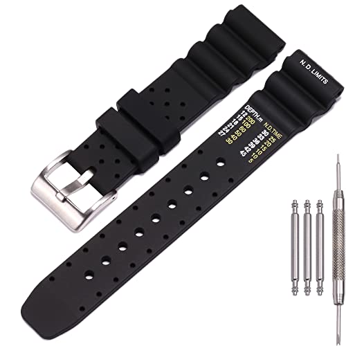 MCXGL 20mm Soft Silicone Strap compatible with Citizen Hyper Aqualand Duplex Promaster Men's Dive Watch Band waterproof wristband watches Accessories - Image 1