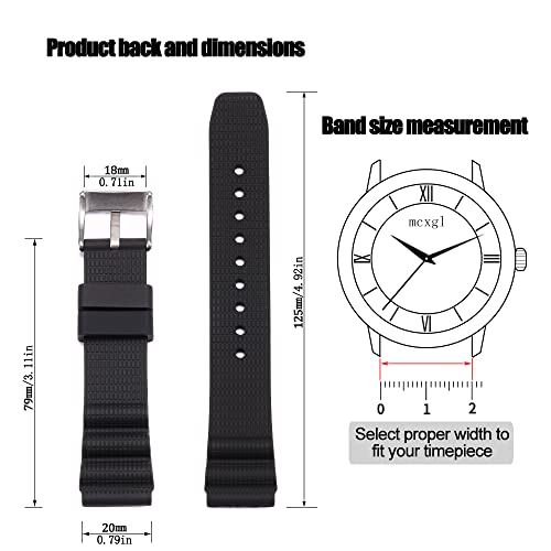 MCXGL 20mm Soft Silicone Strap compatible with Citizen Hyper Aqualand Duplex Promaster Men's Dive Watch Band waterproof wristband watches Accessories - Image 2