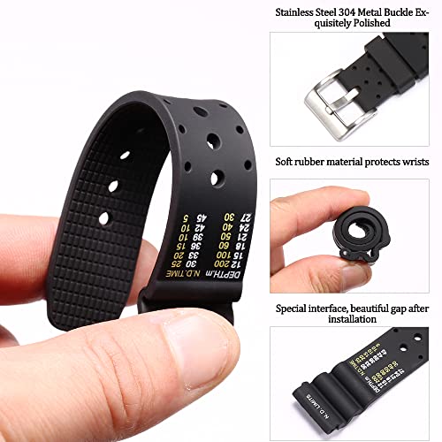 MCXGL 20mm Soft Silicone Strap compatible with Citizen Hyper Aqualand Duplex Promaster Men's Dive Watch Band waterproof wristband watches Accessories - Image 3