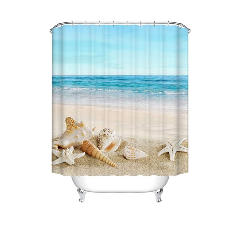 Zikra Shower Curtains, Durable Fashion Curtain, Waterproof Polyester Fabric Bathroom Shower Curtain, Bathroom Shower Curtain Liner Mildew-Resistant Anti-Bacterial 3D Digital Printing - Image 1