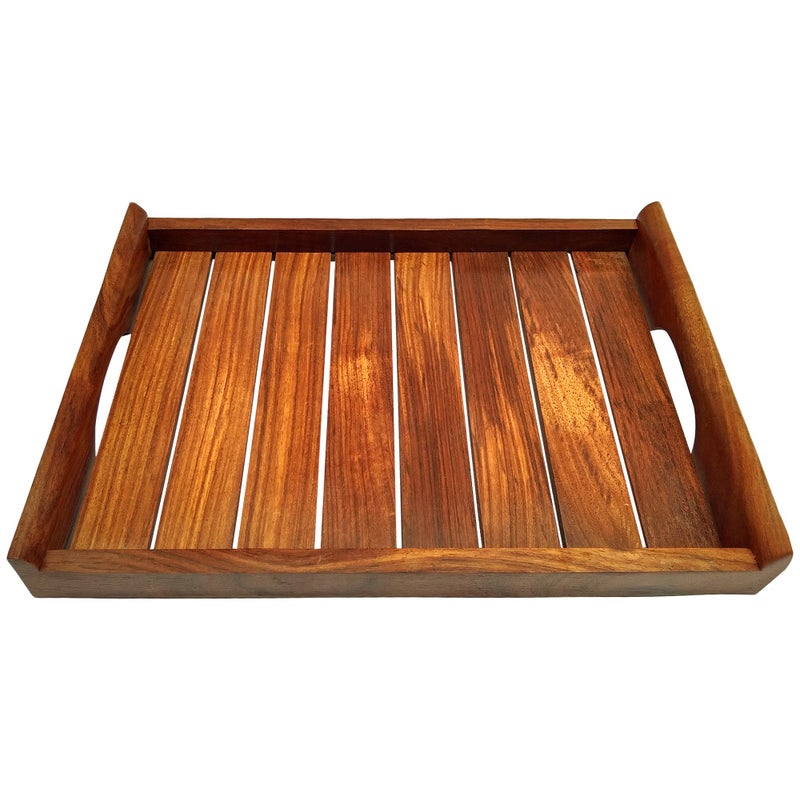 ITOS365 Wooden Handmade Rectangular Shape Serving Tray Set Of 2, For Tea, Coffee, Snacks Kitchen And Dining Table - Image 5