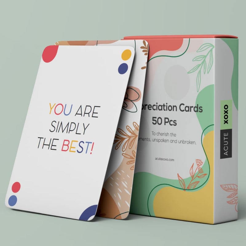 50 Inspiring Appreciation and Thank You Cards – For Colleagues, Friends, Employees, and Students. Business Card Sized. Inspirational, Motivational, Kindness Cards. Colourful Cards. Great Gifts - Image 1