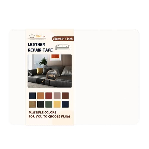 ONine Leather Repair Patch，Self-Adhesive Couch Patch，Multicolor Available Scratch Leather 8X11 Inch Peel and Stick for Sofas, Car Seats Hand Bags Jackets(Pearl White) - Image 1