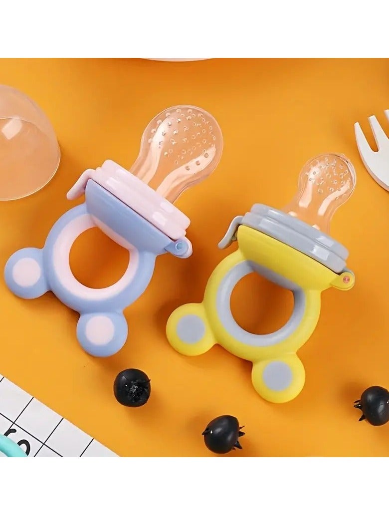 أطفال صغيرة وحدة تغذية الطفل: موسيقى الفواكه والخضروات، وعصيدة السيليكون، وحقيبة شبكية للخضروات - مثالية لمستلزمات الأم والطفل، بألوان متنوعة - Image 3