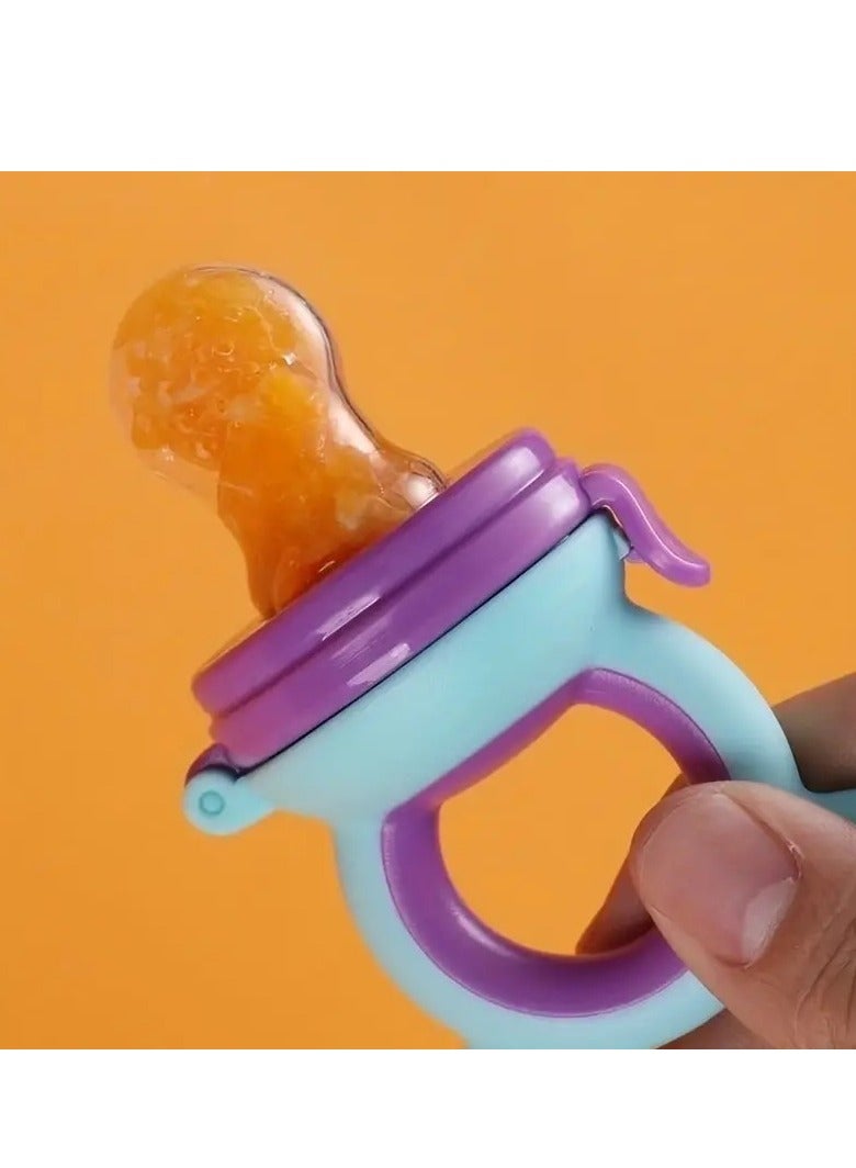 أطفال صغيرة وحدة تغذية الطفل: موسيقى الفواكه والخضروات، وعصيدة السيليكون، وحقيبة شبكية للخضروات - مثالية لمستلزمات الأم والطفل، بألوان متنوعة - Image 5