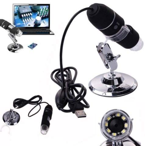 VENEKETY 1000x 2MP 8 LED USB Portable Digital Microscope/Dermascope/Endoscope Zoom Camera Magnifier +Stand - Image 1