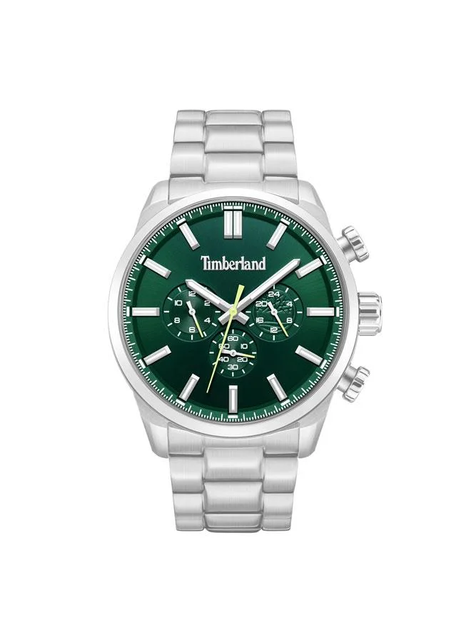 تمبرلاند Henniker II Green Dial Stainless Steel Bracelet Multifunction Watch for Men, 46mm
