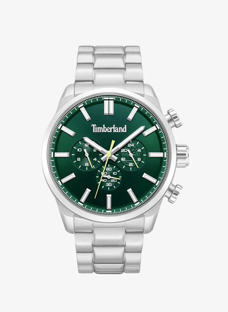 تمبرلاند Henniker II Green Dial Stainless Steel Bracelet Multifunction Watch for Men, 46mm