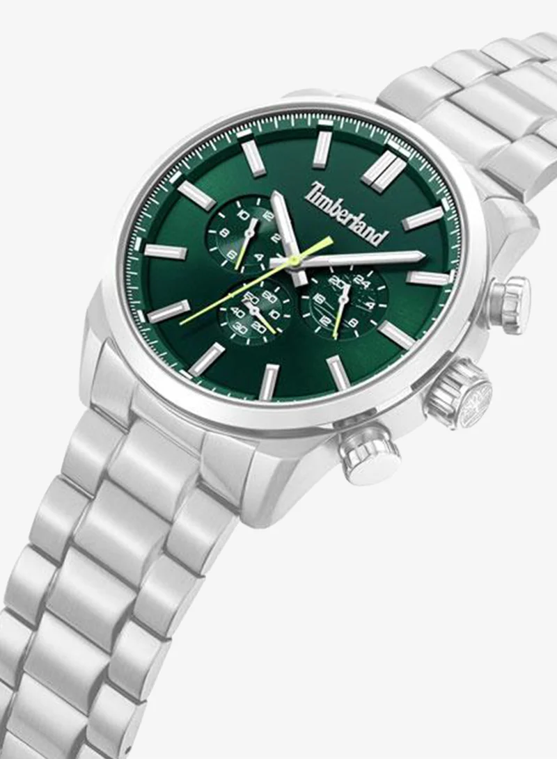 تمبرلاند Henniker II Green Dial Stainless Steel Bracelet Multifunction Watch for Men, 46mm