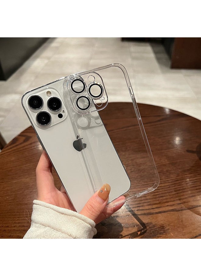 Generic - With Lens Film For Iphone 15 Phone Case Advanced Sense 14pro Hard Case Transparent For Iphone13 Protective Case-Color:All-inclusive Lens Film Mobile Phone Case [sealed Pocket + Lens Film]-no Stickers-Applicable Model:For Iphone 15Pro - Image 1
