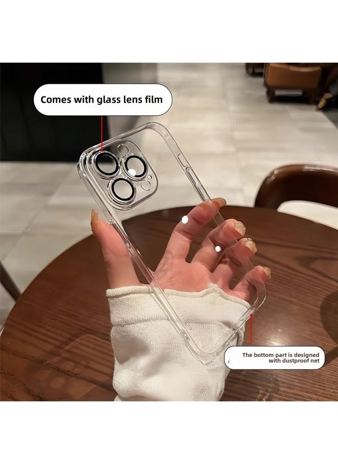 Generic - With Lens Film For Iphone 15 Phone Case Advanced Sense 14pro Hard Case Transparent For Iphone13 Protective Case-Color:All-inclusive Lens Film Mobile Phone Case [sealed Pocket + Lens Film]-no Stickers-Applicable Model:For Iphone 15Pro - Image 1