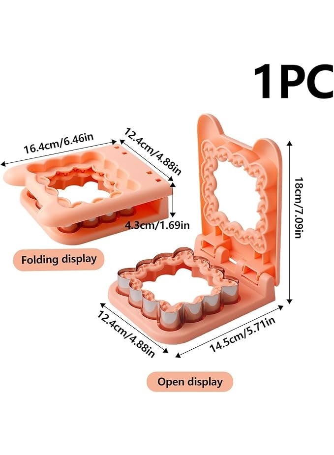 2 in 1 Sandwich Cutter and Sandwich Sealer, Sandwich and Bread Cutter for School, Picnic, Camping, Pancake Making, Kitchen Tools, Cookie and Sandwich Cutter (Orange, Bubble) - Image 4