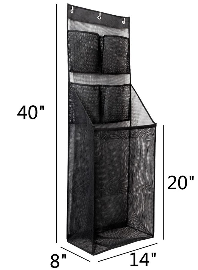 ALYER Multifunctional Over The Door Laundry Basket,Behind The Door Storage Organizer for Laundry,RV,Dorm,Bathroom,Bedroom,Pantry, Nursery,Kitchen (Black) - Image 2