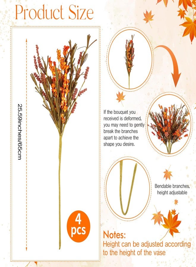 Giegxin 4 Pcs 25.6" Thanksgiving Fall Bouquet Artificial Flowers for Decorations Faux Thanksgiving Dried Flower Bouquet Floral Arrangement for Harvest Table Centerpieces Vase Wedding Decorations - Image 2