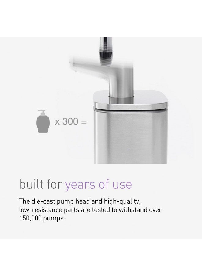 simplehuman بامب بسيط 10 أونصات، موزع سائل الصابون، مضخة صابون يدوي خالية من التنقيط، فولاذ مقاوم للصدأ مصقول - Image 4