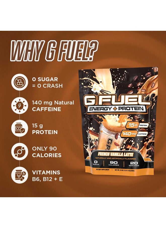 مزيج مسحوق البروتين والطاقة من G Fuel، بنكهة لاتيه الفانيليا الفرنسية، خالٍ من السكر، مكمل غذائي مركّز بالكافيين، يدعم عملية التمثيل الغذائي، منشطات التركيز، مزيج من الفيتامينات ومضادات الأكسدة، 19 أونصة (20 وجبة) - pzsku/Z805B66027CE698876B5FZ/45/_/1735908079/fb684834-f3c2-4d75-908d-27c44dfc7e7f