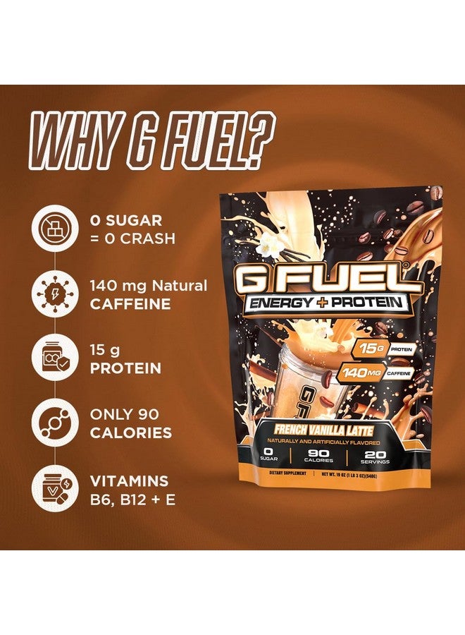 جي فيول مزيج مسحوق البروتين والطاقة من G Fuel، بنكهة لاتيه الفانيليا الفرنسية، خالٍ من السكر، مكمل غذائي مركّز بالكافيين، يدعم عملية التمثيل الغذائي، منشطات التركيز، مزيج من الفيتامينات ومضادات الأكسدة، 19 أونصة (20 وجبة) - Image 5