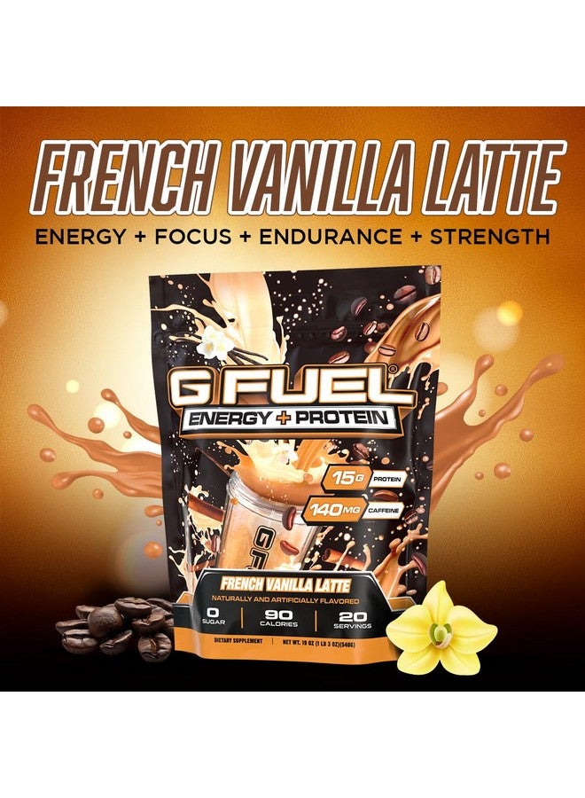 جي فيول مزيج مسحوق البروتين والطاقة من G Fuel، بنكهة لاتيه الفانيليا الفرنسية، خالٍ من السكر، مكمل غذائي مركّز بالكافيين، يدعم عملية التمثيل الغذائي، منشطات التركيز، مزيج من الفيتامينات ومضادات الأكسدة، 19 أونصة (20 وجبة) - Image 4