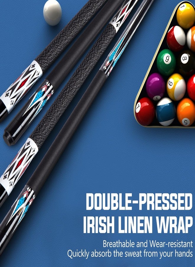 Sinkkuma Pool Cue Stick Set,58" Billiard Cue Sticks,19/20 oz 1/2 Maple Billiard Pool Stick,13mm Cue Tip 2-Piece Pool Cue (Black 20oz) - Image 4