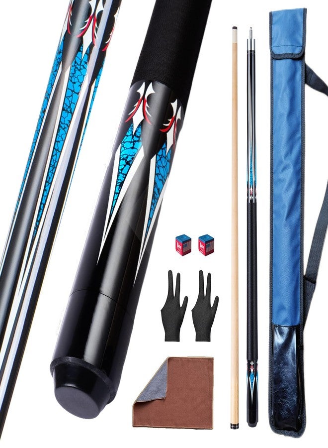 Sinkkuma Pool Cue Stick Set,58" Billiard Cue Sticks,19/20 oz 1/2 Maple Billiard Pool Stick,13mm Cue Tip 2-Piece Pool Cue (Black 20oz) - Image 1