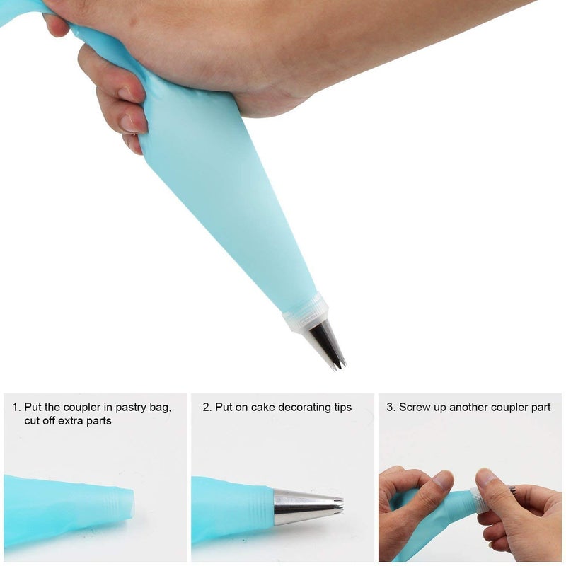 Huayu Cake Decorating Tips and Icing Piping Tips Coupler With 48pcs Piping Tips Instructions - Image 3