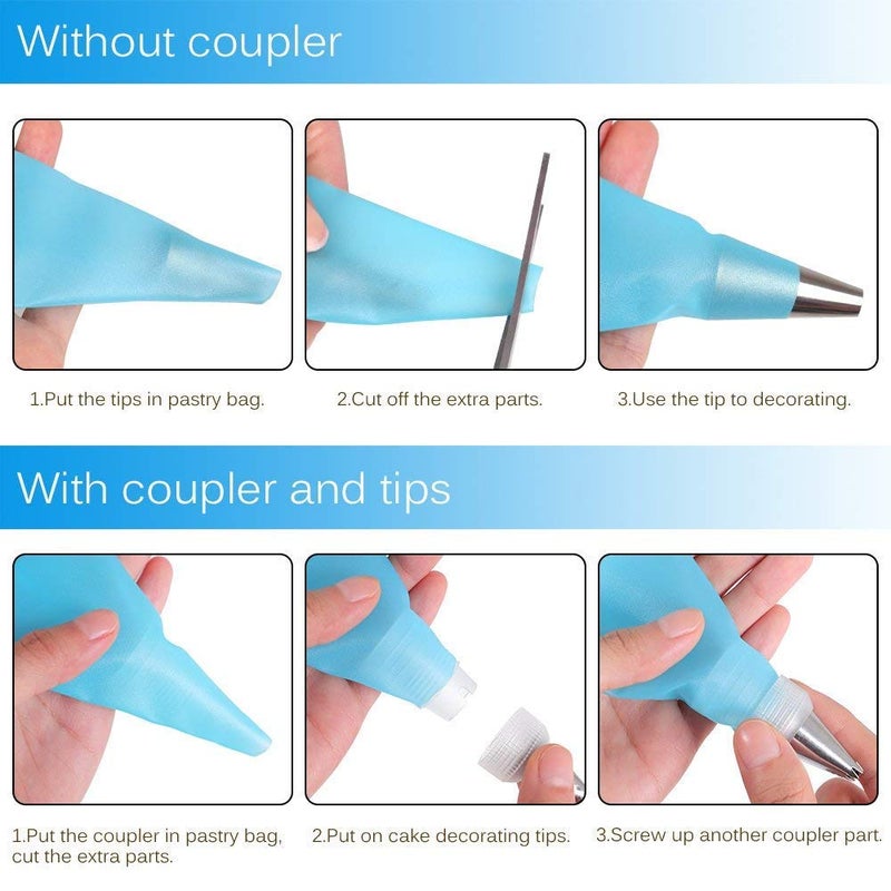 Huayu Cake Decorating Tips and Icing Piping Tips Coupler With 48pcs Piping Tips Instructions - Image 2