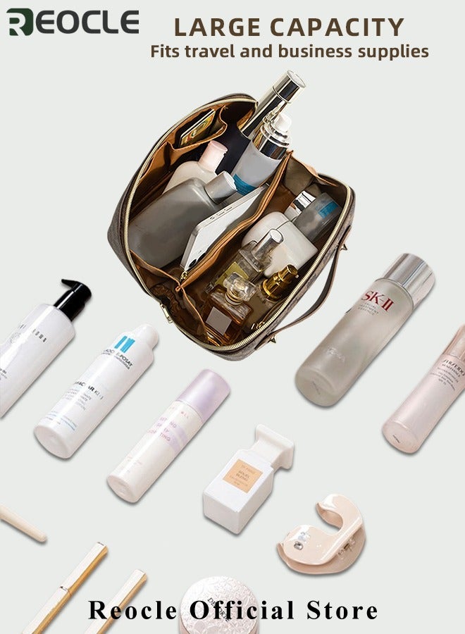 REOCLE Fashion Handbag Large Capacity Storage Bag Grid Pattern Bag Waterproof Portable Bag with Handle Separator Travel Bags for Efficient Organization - Image 4