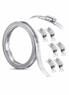 Y&D 8 Feet Hoses Clamps, Fasteners, Clamps Worm, Worm Stainless Steel, Large Hose Clamp Drive Adjustable Pipe for Intercooler, Pipe, Tube and Fuel Line  - Image 1
