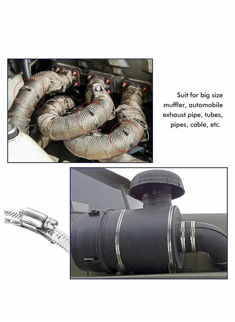 Y&D 8 Feet Hoses Clamps, Fasteners, Clamps Worm, Worm Stainless Steel, Large Hose Clamp Drive Adjustable Pipe for Intercooler, Pipe, Tube and Fuel Line  - Image 5