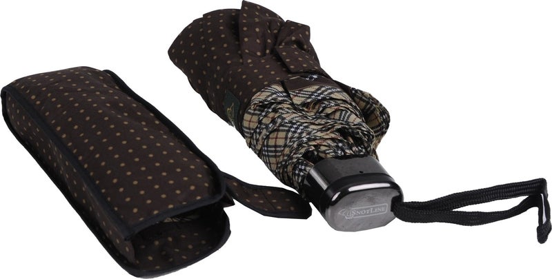 Snotline Women's Umbrella Micro Yellow Polka Dot Brown  - Image 4