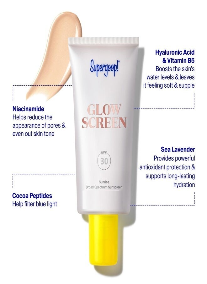 Supergoop! - Supergoop! Glowscreen Sunscreen SPF 30 (10ml) – Hydrating, Glow-Boosting Primer with Hyaluronic Acid, Niacinamide, and Broad-Spectrum UV Protection - Image 1