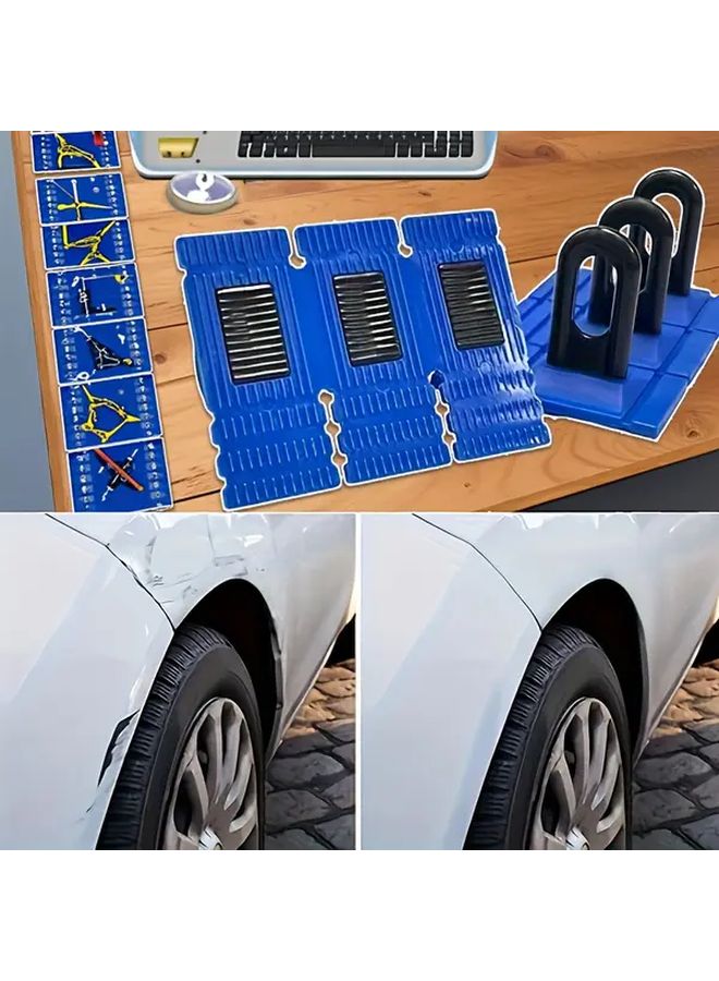 Professional Plastic Car Dent Removal Tool Set Heavy Duty Vinyl Paintless Dent Repair Kit With Blue Slot Puller Puller Glue For Auto Body Repair Manual DIY Tool - Image 3