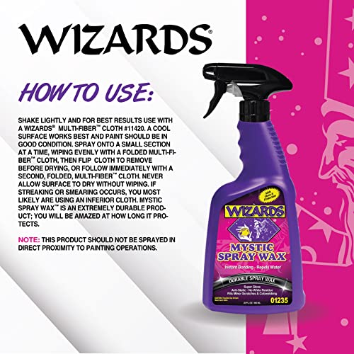 Wizards Spray Mystic Wax - Slick Finish Detailer and Glass Cleaner For Car Detailing Kit - Durable Spray Wax and Ceramic Boost - Repels Water and Protects With No Residue - 22 oz - Made in USA - Image 3