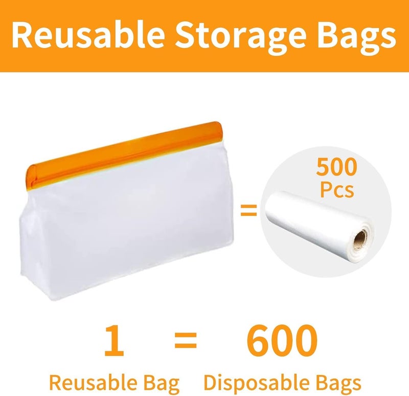 Reusable Freezer Ziplock Bags 10 Pack, Stand Up Reusable Food Storage Bags for Food Leakproof, Freezer Bags for Kitchen Meat Fruit Cereal - Image 4