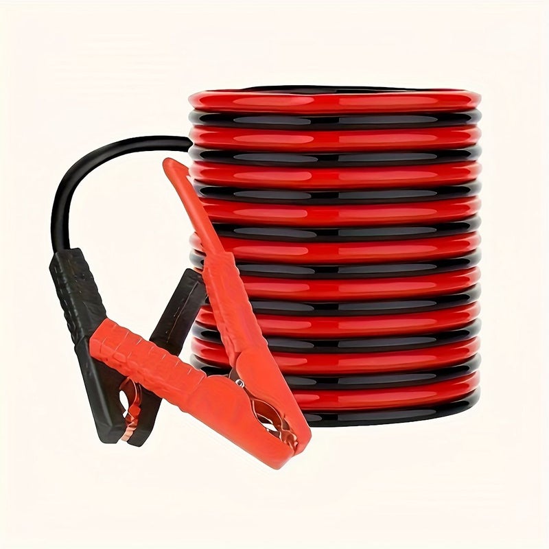 Wiring Car Starter Cable Set with Battery Clamps Insulated Booster Cables with Alligator Clips for Emergency Vehicles Cold Resistant Corrosion Proof Car Supplies - Image 1