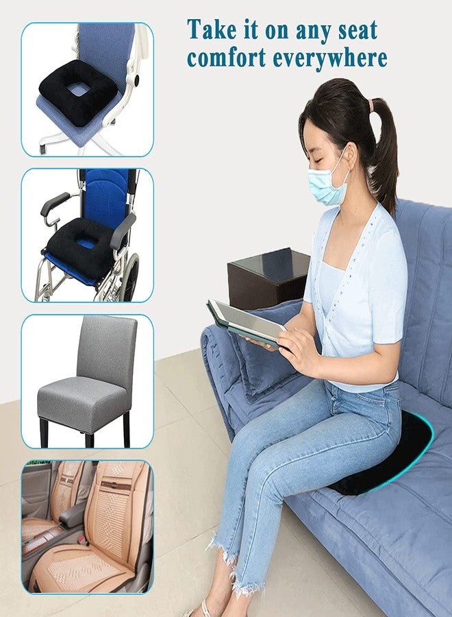 AOSSA Hemorrhoid Cushion Donut Seat Pillow for Sciatica, Postpartum, Back Pain Relief - Orthopedic Doughnut Seat Cushion for Sitting, Sleeping, Pressure Sores & Medical Recovery - Image 5