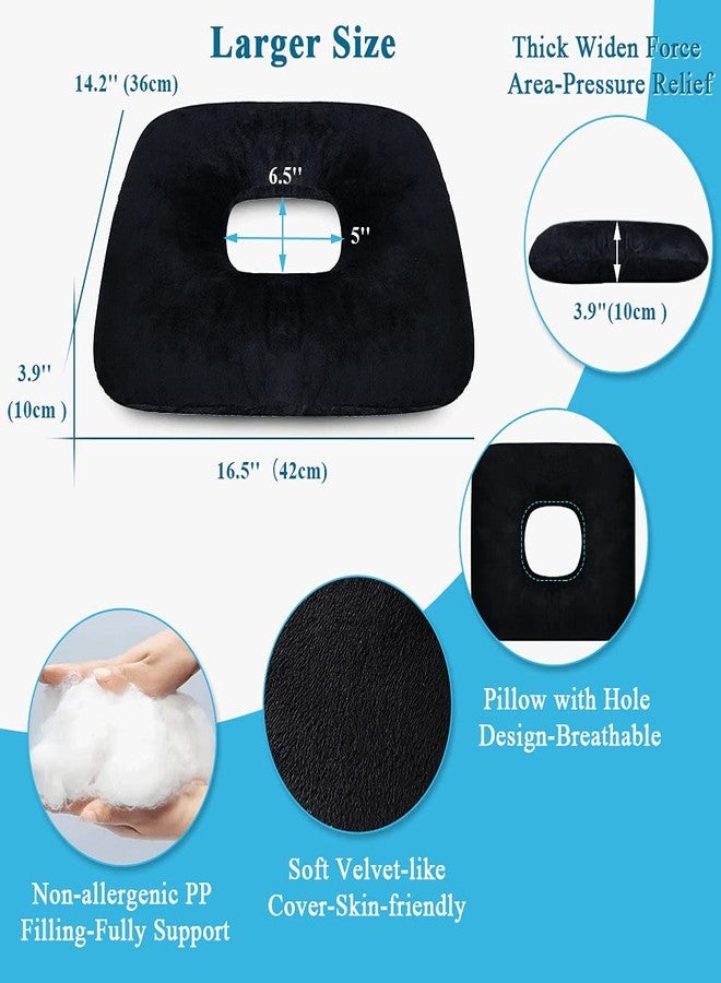 AOSSA Hemorrhoid Cushion Donut Seat Pillow for Sciatica, Postpartum, Back Pain Relief - Orthopedic Doughnut Seat Cushion for Sitting, Sleeping, Pressure Sores & Medical Recovery - Image 2