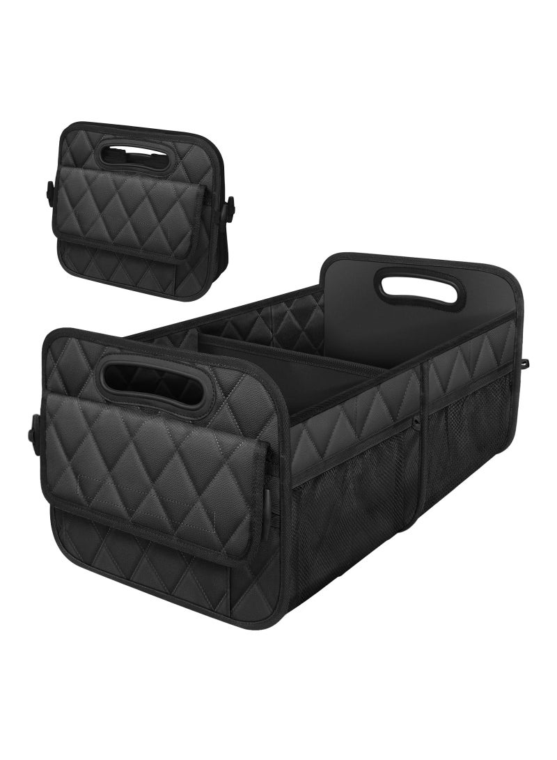 Generic Car Trunk Organizer for SUV, Car Organizers and Storage with 6 Pocket, Car Accessories for Women Men 50L Waterproof Polyester Trunk Organizer, Black  - Image 1