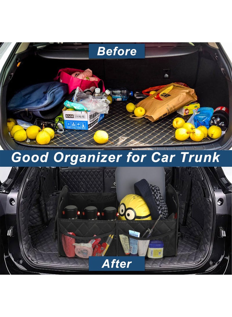 Generic Car Trunk Organizer for SUV, Car Organizers and Storage with 6 Pocket, Car Accessories for Women Men 50L Waterproof Polyester Trunk Organizer, Black  - Image 4