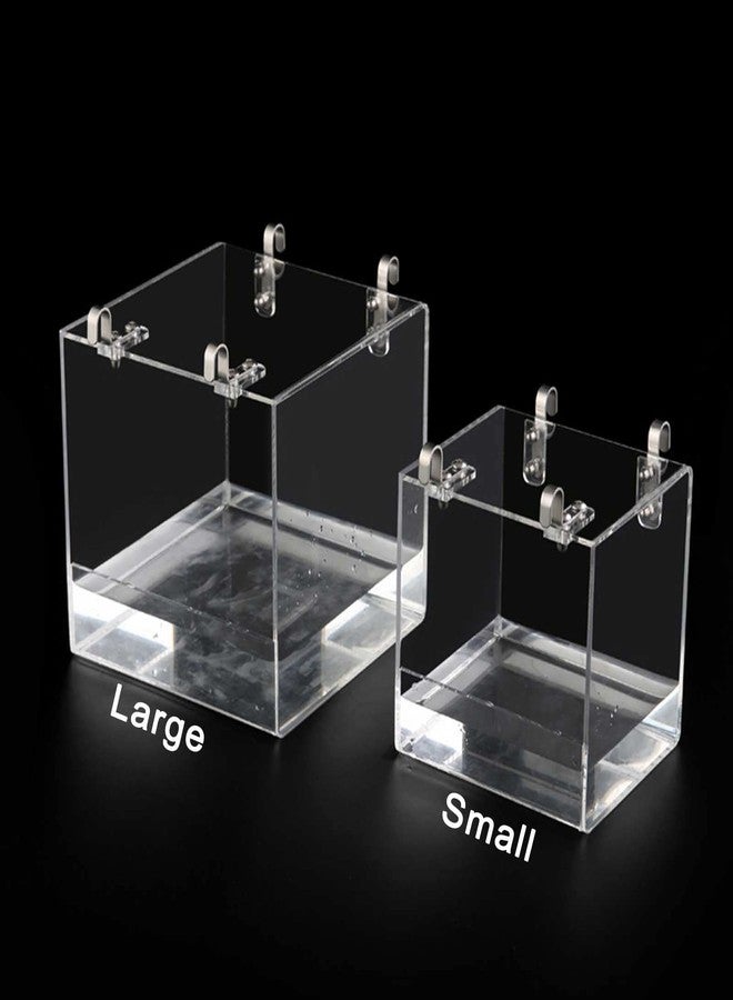 Xxmbbjy Hanging Cube Bird Bath Cage, Transparent Bird Bathtub Bath Shower with Stainless Steel Hooks for Small Bird Canary Parakeet Budgerigar Parrots Crested Myna Cockatiel Lovebird (Small) - Image 4