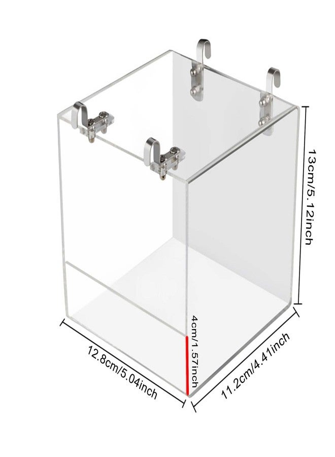 Xxmbbjy Hanging Cube Bird Bath Cage, Transparent Bird Bathtub Bath Shower with Stainless Steel Hooks for Small Bird Canary Parakeet Budgerigar Parrots Crested Myna Cockatiel Lovebird (Small) - Image 2