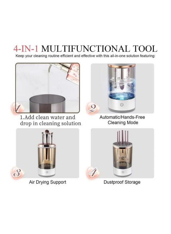 Eoptify Electric Makeup Brush Cleaner and Dryer, Automatic Brush Cleaning Machine, Rechargeable Spinning Makeup Brush Cleaner for Beauty Blender,  - Image 5