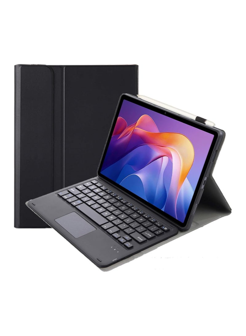 general Arabic and English Keyboard Case for Xiaomi Redmi Pad 2 11-inch 2025 Model, Leather Cover with Detachable Wireless Bluetooth Touchpad Keyboard and Pencil Holder - Image 1