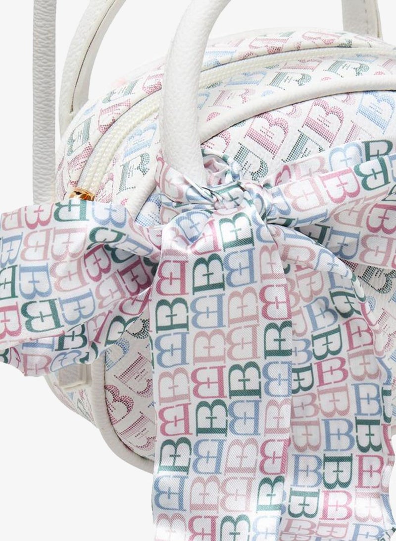 Flora Bella By Shoexpress Monogram Print Crossbody Bag With Double Handle - Image 5
